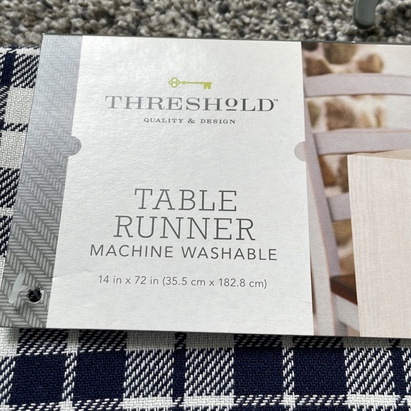 NWT. Table Runner.  14x72”. Blue/White. - Picture 2 of 5